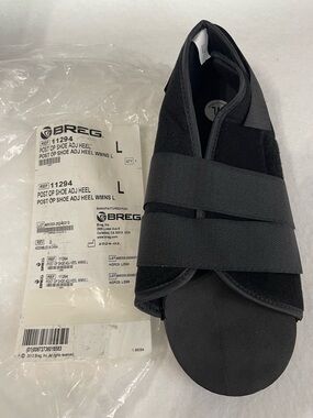 Breg Post-Op Adjustable Heel Shoe in Black womens large brand new
